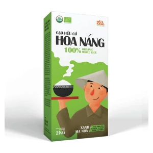 Gạo Trắng Hữu Cơ Hoa Nắng 2Kg (Hộp Xanh)
