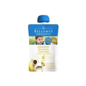 Hỗn Hợp Ăn Dặm Vị Kem Sữa Chuối, Hạt Lanh Bellamy'S Organic 120G