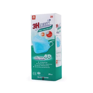 Khẩu Trang Cao Cấp 4 Lớp 4D Kháng Khuẩn 3H Mask 20 Cái (Xanh)