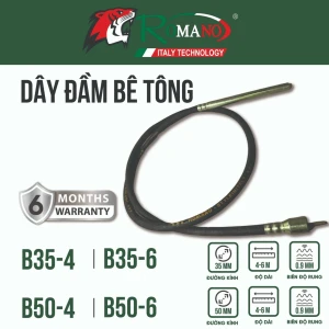 Dây đầm dùi bê tông ROMANO B35-6m