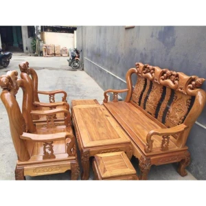 Bộ Bàn Ghế Phòng Khách Tay 10 ( Gỗ Lim)