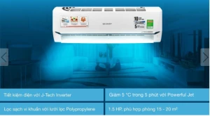 Máy lạnh Sharp Inverter 1.5 HP AH-X13ZEW