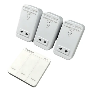 Bộ 3 Ổ Cắm Điều Khiển Từ Xa + Nút Nhấn Dán Tường 3 Nút 3TB01D + RCT3A 