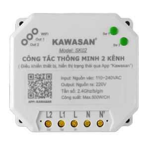 Công Tắc Wifi Thông Minh 2 Kênh SK02