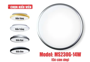 Đèn LED Cảm Ứng Vi Sóng Nổi Trần MS230G-14W