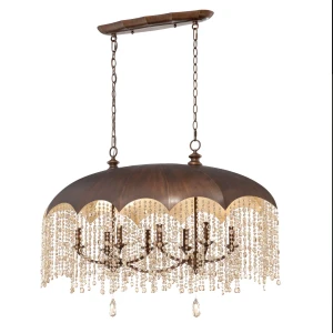 Đèn chùm Pha lê hình cái ô - 300 quạt trần đèn trang trí cao cấp ĐẸP MÁT ÊM