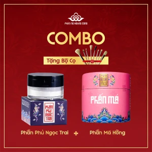 Bộ Đôi Phấn Phủ Ngọc Trai Phấn Má Phấn Nụ Hoàng Cung