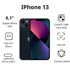 Điện thoại Apple iPhone 13 (4GB/ 128Gb/ Midnight)