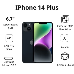 Điện thoại Apple IPhone 14 Plus (6GB/ 128Gb/ Midnight)