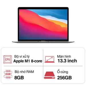 Laptop Apple Macbook Air M1 (8 Core CPU/ 7 core GPU/ 8GB/ 256GB/ 13.3inch/ Space Gray)