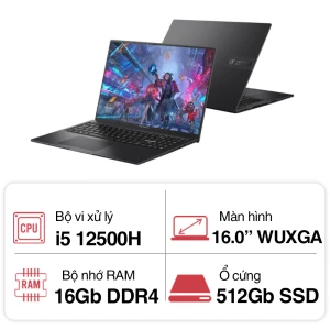 Laptop Asus Gaming Vivobook 16X K3605ZF-RP634W (i5 12500H/ 16GB/ 512GB SSD/ RTX 2050 4GB/ 16 inch WUXGA/ 144Hz/ Win11/ Black/ Vỏ nhôm)