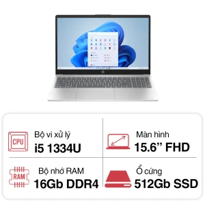 Laptop HP 15 fd0235TU 9Q970PA (i5 1334U/ 16GB/ 512GB SSD/15.6 inch FHD/Win11/ Bạc)