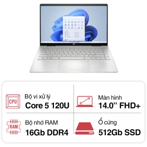 Laptop HP Pavilion x360 14-ek2017TU 9Z2V5PA (Core 5 120U/ 16GB/ 512GB SSD/ 14 inch FHD Touch/ Win11/ Silver/ Vỏ nhôm/ Pen)