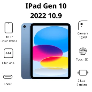 Máy tính bảng Apple IPad Gen 10 2022 10.9 Wifi MPQ13ZA/A (64GB/ Blue)