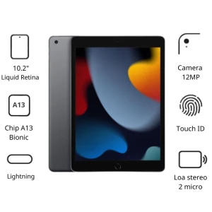 Máy tính bảng Apple IPad Gen 9 10.2 Wifi MK2N3ZA/A (256GB/ Space Gray)