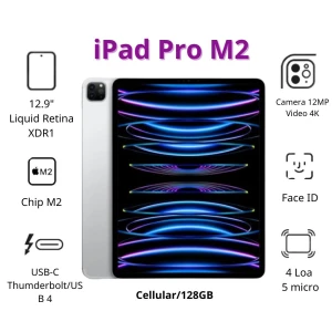 Máy tính bảng Apple IPad Pro 12.9 M2 Cellular (128Gb/ Silver/ MP1Y3ZA/A)