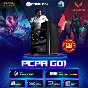 Máy tính để bàn PCPA G01 -R5/16G/256G/GTX1660S (Ryzen 5 5500/ AMD B450/ 16GB/ 256GB SSD/ GTX 1660 Super/ DOS)