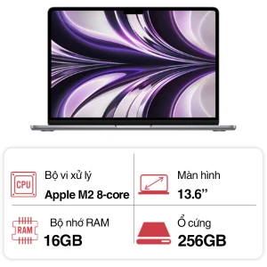 Máy tính xách tay Apple Macbook Air Z15S00092 (M2 8-core CPU/ 16Gb/ 256GB/ 8 core GPU/ Space Gray)