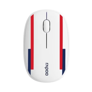 Chuột không dây Rapoo M650 Silent English Whilte Red Blue (Bluetooth + Wireless 2.4G)