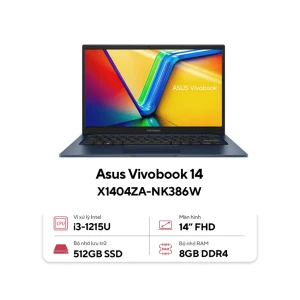 Laptop Asus VivoBook X1404ZA-NK386W (i3 1215U/8GB RAM/512GB SSD/14 FHD/Win11/Xanh)