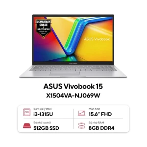 Laptop Asus X1504VA-NJ069W (i3 1315U/8GB RAM/512GB SSD/15.6 FHD/Win11/Bạc)