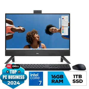 PC Dell AIO Inspiron 5430 (Core 7 150U/16GB/1TB SSD/23.8FHD/Camera/WL+BT/KB+M/Win 11H/Office HS 2021/Đen) (42INAIO543003) 