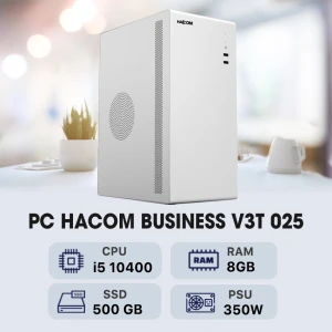 PC HACOM BUSINESS V3T 025 (Intel i5 10400/8GB RAM/500GB SSD) WHITE