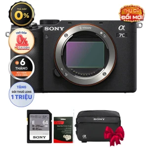 Sony A7C (Chính hãng) (Body Only, Black, Thẻ Nhớ 64GB Túi Máy Ảnh)