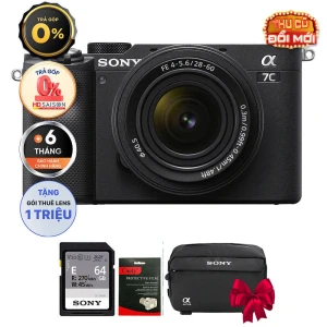 Sony A7C (Chính hãng) (Kèm Kit Lens 28-60mm, Black, Thẻ Nhớ 64GB Túi Máy Ảnh)