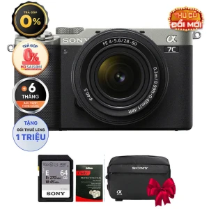 Sony A7C (Chính hãng) (Kèm Kit Lens 28-60mm, Silver, Thẻ Nhớ 64GB Túi Máy Ảnh)
