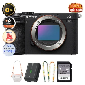 Sony A7C II (Chính hãng) (Body Only, Black, Pin Thẻ Nhớ 64GB Dây Đeo Túi Máy Ảnh)