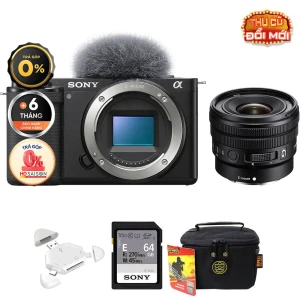 Sony ZV-E10 E 10-20mm f/4 PZ G (Chính hãng) (Body Sony E PZ 10-20mm f/4, Đầu Đọc Thẻ Thẻ Nhớ 64GB Túi Máy Ảnh)