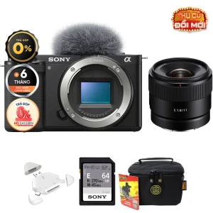Sony ZV-E10 E 11mm f/1.8 (Chính hãng) (Body Sony E 11mm f/1.8, Đầu Đọc Thẻ Thẻ Nhớ 64GB Túi Máy Ảnh)