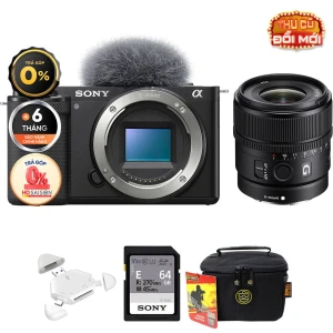 Sony ZV-E10 E 15mm f/1.4 G (Chính hãng) (Body Sony E 15mm f/1.4, Đầu Đọc Thẻ Thẻ Nhớ 64GB Túi Máy Ảnh)