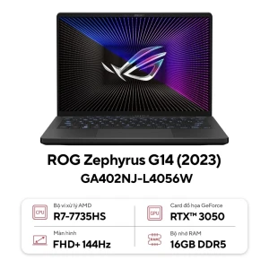 Laptop Asus ROG Zephyrus G14 GA402NJ-L4056W (AMD Ryzen 7 7735HS | RTX 3050 | 16GB | 512GB | 14 inch FHD | Win 11 | Xám)