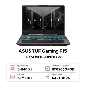 Laptop ASUS TUF Gaming F15 FX506HF-HN017W (Intel Core i5-11400H | 16GB | 512GB | RTX 2050 | 15.6 inch FHD | Win 11 | Đen)