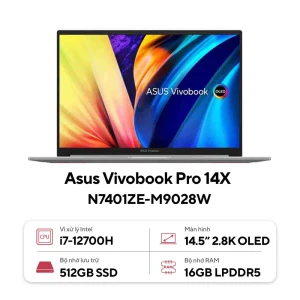 Laptop Asus Vivobook Pro 14X OLED N7401ZE-M9028W (Core i7-12700H | 16GB | 512GB | RTX 3050 Ti 4GB | 14.5 inch 2.8K OLED | Win 11 | Bạc)
