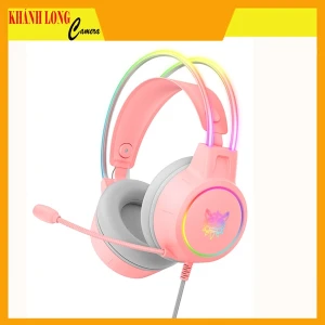ONIKUMA X15 PRO PINK TAI NGHE CHƠI GAME VÒM HAI ĐẦU MICRÔ KHỬ TIẾNG ỒN CÓ DÂY 3,5MM