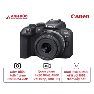 Máy ảnh Canon EOS R10 + Lens RF-S 18-45mm f/4.5-6.3 IS STM (Chính Hãng)