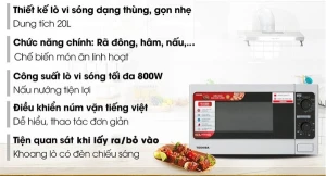 Lò vi sóng có nướng Toshiba ER-SGM20(S1)VN 20 lít