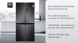 Tủ lạnh Samsung Inverter 488 lít Multi Door RF48A4000B4/SV