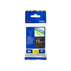 Nhãn In Tiêu Chuẩn TZE Brother TZe-344 Chữ Vàng Trên Nền Đen (18mm)-Yellow on Black