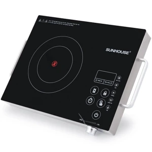 Bếp hồng ngoại cảm ứng Sunhouse SHD6017, Công suất 2000W, Mặt kính cường lực siêu bền, Bảng điều khiển cảm ứng, Tặng kèm vỉ nướng, Bảo hành 12 tháng