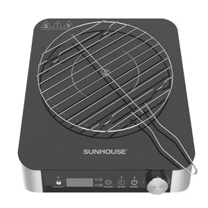 Bếp hồng ngoại hai vòng nhiệt Sunhouse SHD6024, Công suất 2200W, Mặt kính cường lực siêu bền, Bảng điều khiển cảm ứng, Tặng kèm vỉ nướng, Bảo hành 12 tháng