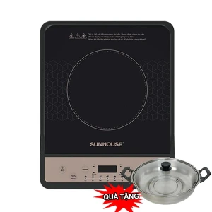 Bếp từ đơn Sunhouse SHD6160, Công suất 1800W, Mặt kính Ceramic chịu nhiệt, Điều khiển phím bấm