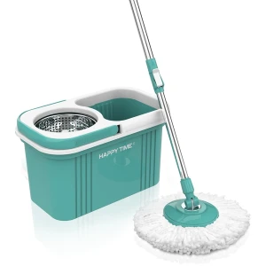 Bộ lau nhà Sunhouse Happy Time KH-CL330S, Chất liệu nhựa an toàn cho sức khỏe, Lồng inox siêu bền, Bông lau bằng sợi Microfiber thấm hút nước