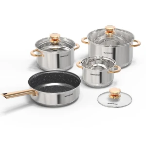 Bộ nồi chảo Inox 5 đáy Sunhouse SHG789