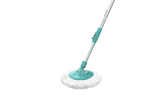 Cây lau nhà xoay 360 độ Sunhouse Happy Time KH-MO330IB - Chất liệu nhựa PP siêu bền, Tay cầm bằng inox, Bông lau thâm hút nhanh