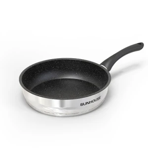 Chảo chống dính inox 5 đáy Sunhouse IN24M4, Đường kính 24cm, 5 lớp truyền nhiệt tốt tỏa nhiệt đều, Đáy từ phù hợp với mọi loại bếp