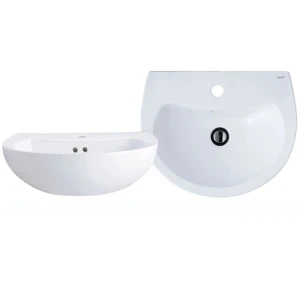 Chậu rửa treo tường Caesar L2152, Kiểu dáng tinh tế, Men gốm sứ láng mịn, Xả tràn nhanh chóng